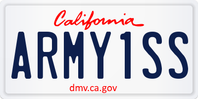 CA license plate ARMY1SS