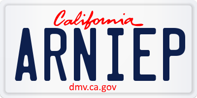 CA license plate ARNIEP