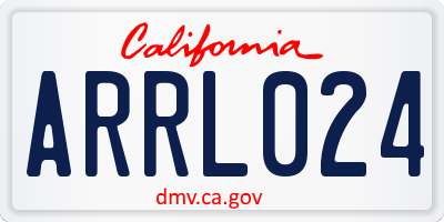 CA license plate ARRL024