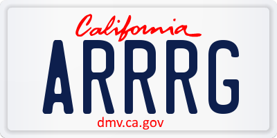 CA license plate ARRRG