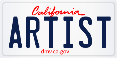 CA license plate ARTIST