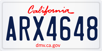 CA license plate ARX4648