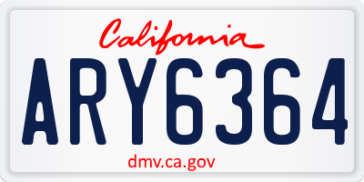 CA license plate ARY6364