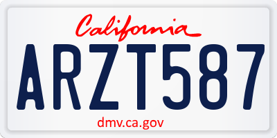 CA license plate ARZT587