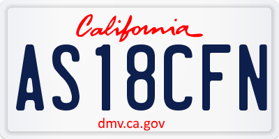 CA license plate AS18CFN