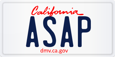 CA license plate ASAP