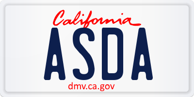 CA license plate ASDA