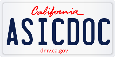 CA license plate ASICDOC