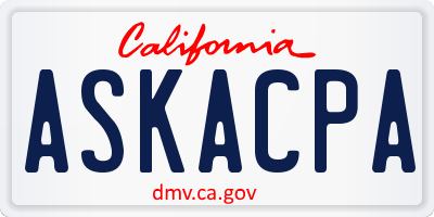 CA license plate ASKACPA