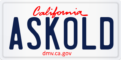 CA license plate ASKOLD