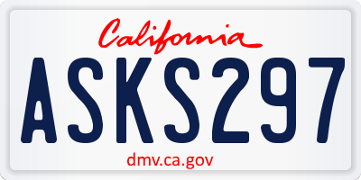 CA license plate ASKS297