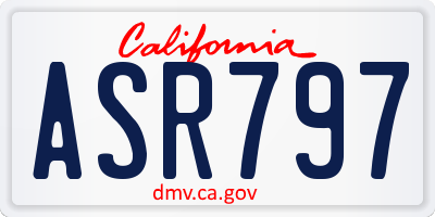 CA license plate ASR797