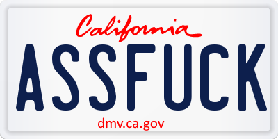 CA license plate ASSFUCK