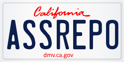 CA license plate ASSREPO