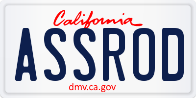 CA license plate ASSROD