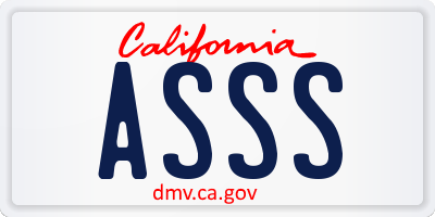 CA license plate ASSS