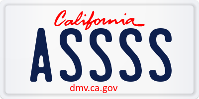 CA license plate ASSSS