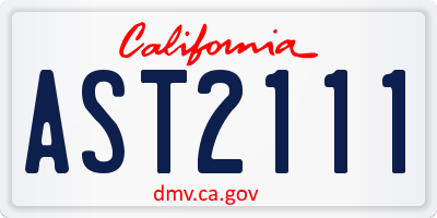 CA license plate AST2111