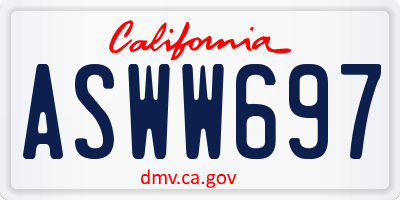 CA license plate ASWW697