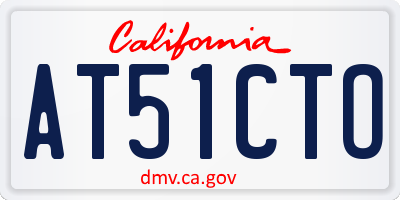 CA license plate AT51CTO