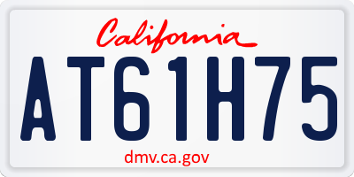 CA license plate AT61H75