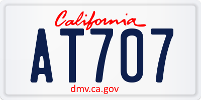 CA license plate AT707