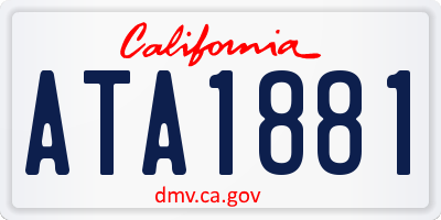 CA license plate ATA1881