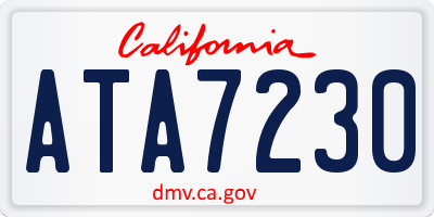 CA license plate ATA7230