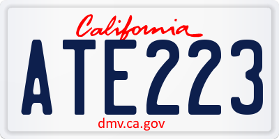 CA license plate ATE223