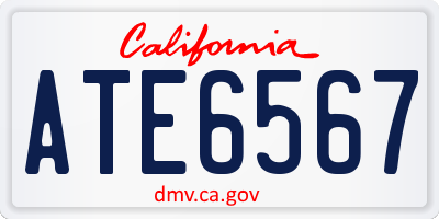 CA license plate ATE6567