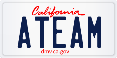 CA license plate ATEAM