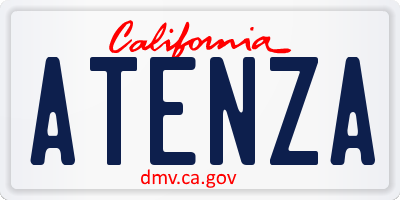 CA license plate ATENZA