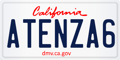 CA license plate ATENZA6