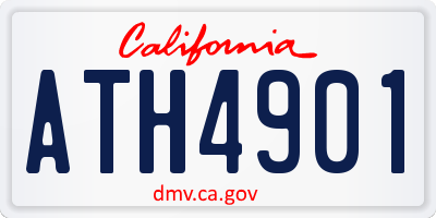 CA license plate ATH4901