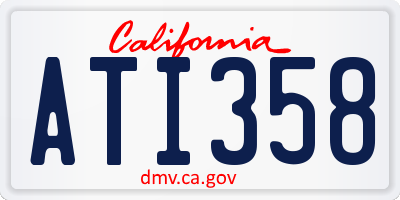 CA license plate ATI358