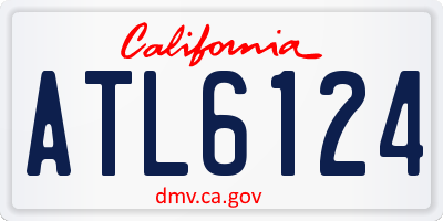 CA license plate ATL6124