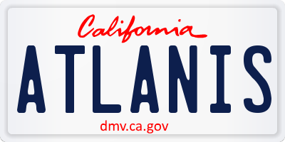 CA license plate ATLANIS