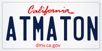 CA license plate ATMATON