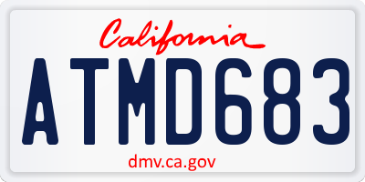 CA license plate ATMD683