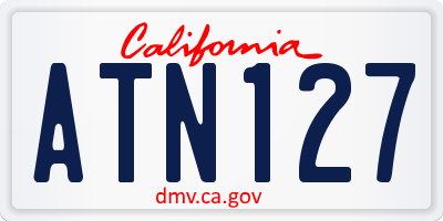 CA license plate ATN127