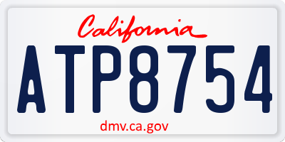 CA license plate ATP8754