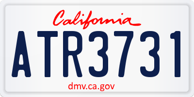 CA license plate ATR3731