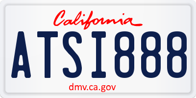 CA license plate ATSI888