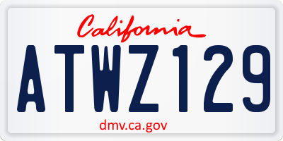 CA license plate ATWZ129