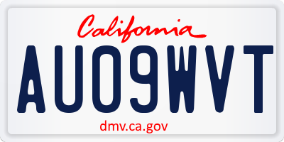 CA license plate AU09WVT