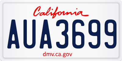 CA license plate AUA3699