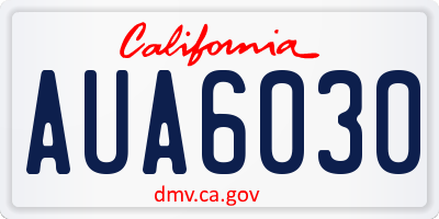 CA license plate AUA6030