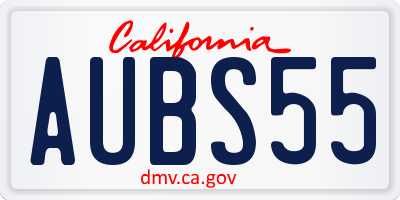 CA license plate AUBS55