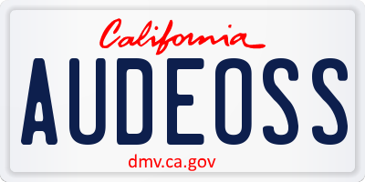 CA license plate AUDEOSS