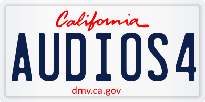 CA license plate AUDIOS4